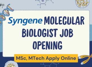 Syngene Molecular Biologist Job Opening