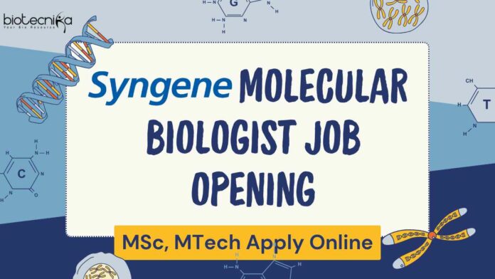 Syngene Molecular Biologist Job Opening