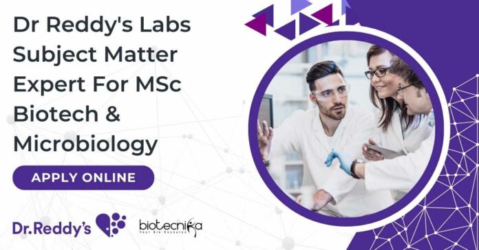 Dr Reddy's Labs SME Role