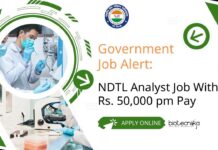 Govt NDTL Analyst Job