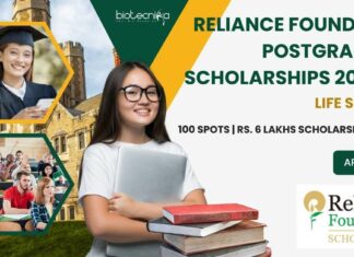 Reliance Foundation Postgraduate Scholarships 2024-25 For Life Sciences Reliance Foundation Scholarships 2024-25