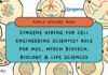 Syngene Hiring For Cell Engineering Scientist Role For MSc, MTech Biotech, Biology & Life Sciences Syngene Hiring For Cell Engineering