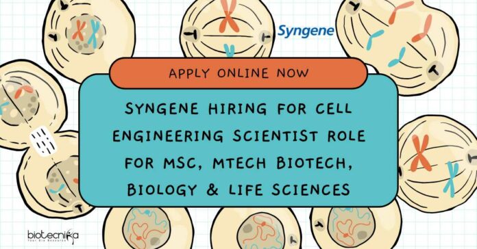 Syngene Hiring For Cell Engineering