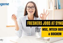 Freshers Vacancies at Syngene