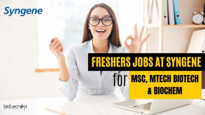 Freshers Vacancies at Syngene