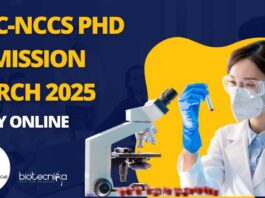 NCCS PhD Admission 2025