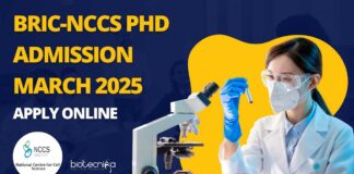 NCCS PhD Admission 2025