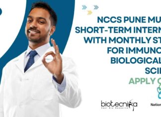 NCCS Pune Short-Term Internships