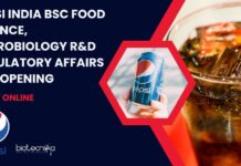 Pepsi India BSc Food Science