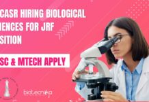 JNCASR Hiring Biological Sciences