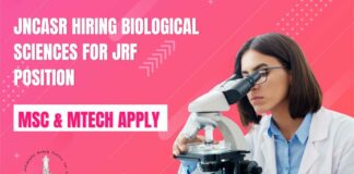 JNCASR Hiring Biological Sciences
