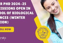 NISER PhD 2024-25 Admissions Open in School of Biological Sciences (Winter Session), Apply Online