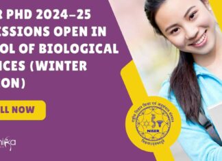NISER PhD 2024-25 Admissions Open in School of Biological Sciences (Winter Session), Apply Online