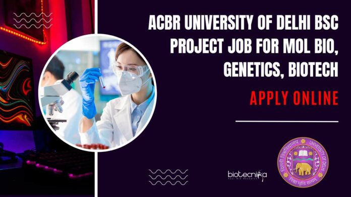 ACBR Delhi BSc Project Job