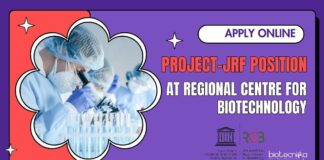 Project-JRF Position at RCB Faridabad