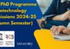 RCB PhD Programme in Biotechnology Admissions 2024-25 (Autumn Semester) RCB PhD Biotechnology Admissions 2024-25