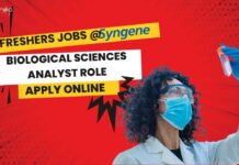 Freshers Biological Sciences Analyst