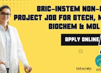 BRIC-inStem Non-NET Project Job