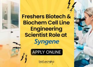 Freshers Jobs Syngene Vacancies For Biotech & Biochem - Apply Online