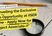 IISER Pune BTech Biotech, Life Sciences Apply Now for Project Job