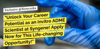 Invitro ADME Scientist at Syngene! MSc Biological Sciences Apply Now
