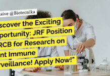 Life Sciences JRF Vacancy at RCB
