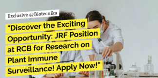 Life Sciences JRF Vacancy at RCB