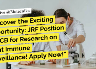 Life Sciences JRF Vacancy at RCB