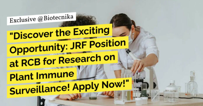 Life Sciences JRF Vacancy at RCB