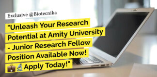 Amity University AIVI JRF Job For Biological Sciences - Apply Online