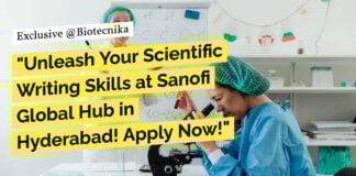 Sanofi Scientific Writer Position