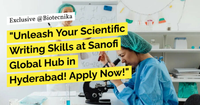 Sanofi Scientific Writer Position