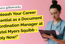 Bristol Myers Squibb BSc Jobs - Life Sciences Apply For Document Coordination Manager Role
