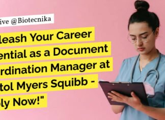 Bristol Myers Squibb BSc Jobs - Life Sciences Apply For Document Coordination Manager Role