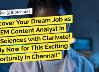 Clarivate STEM Content Analyst Jobs in Life Sciences & Healthcare! Apply Now