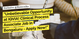 IQVIA Clinical Process Associate Job For BSc Candidates - Apply Now!