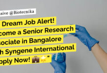 Syngene Cell Biology Jobs, Research Associate Job For MSc & MTech - Apply Online