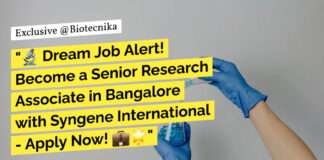 Syngene Cell Biology Jobs, Research Associate Job For MSc & MTech - Apply Online