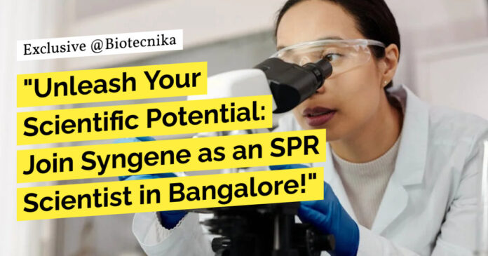 Syngene MTech Life Sciences Scientist Role - Apply Online