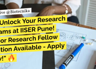IISER Pune Research Fellow Recruitment - Applications Invited