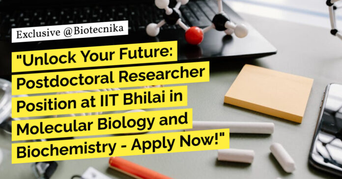 IIT Bhilai Postdoctoral Researcher Position, Apply Now!