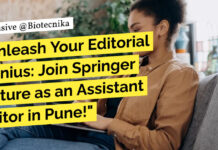 Springer Nature Assistant Editor Job For Life Sciences Candidates - Apply Online