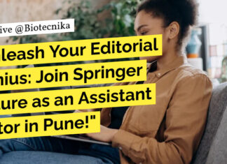 Springer Nature Assistant Editor Job For Life Sciences Candidates - Apply Online