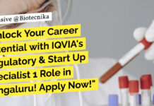 IQVIA BSc Healthcare Jobs - Apply Online For Regulatory & Start Up Specialist Role