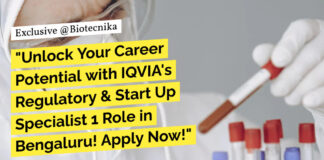 IQVIA BSc Healthcare Jobs - Apply Online For Regulatory & Start Up Specialist Role