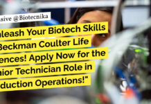 Beckman Coulter Life Sciences Hiring! Apply Now for the Senior Technician Role