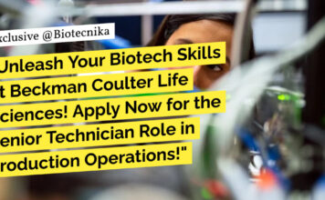 Beckman Coulter Life Sciences Hiring! Apply Now for the Senior Technician Role