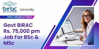 BIRAC Life Science Consultant Jobs