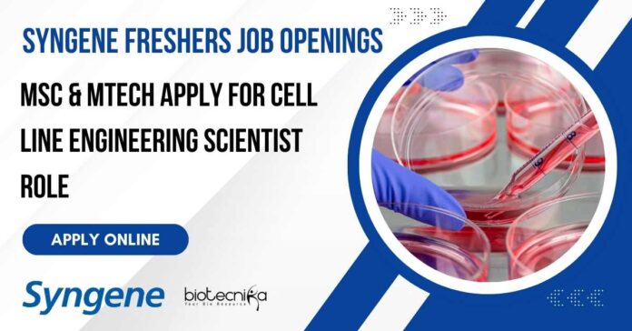 Syngene Freshers Job Openings