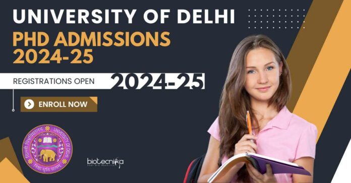 Delhi University PhD Admissions 2024-25